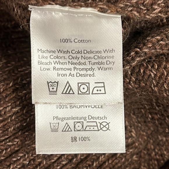 Eddie Bauer Men's brown Crewneck 1/4 button Sweater - Picture 3 of 4